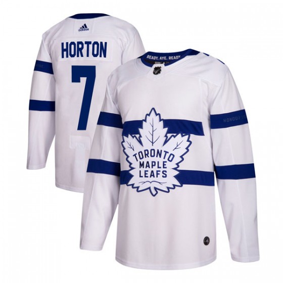 Mens Toronto Maple Leafs Retired Player #7 Tim Horton adidas White 2018 NHL Stadium Series Player Jersey Stitched
