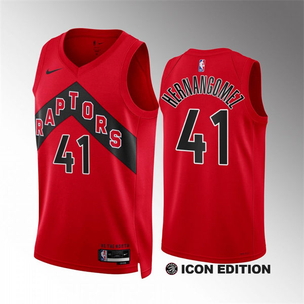 Mens Toronto Raptors #41 Juancho Hernangomez Icon Edition Swingman Jersey Red