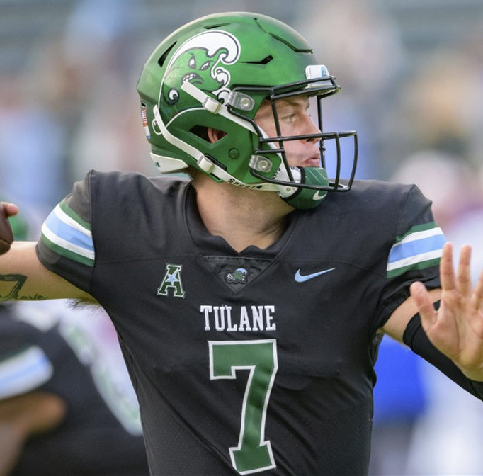 Mens Tulane Green Wave #7 Michael Pratt Nike Black College Football Game Jersey