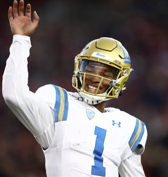 Mens UCLA Bruins #1 Dorian Thompson-Robinson Under Armour White College Football Game Jersey