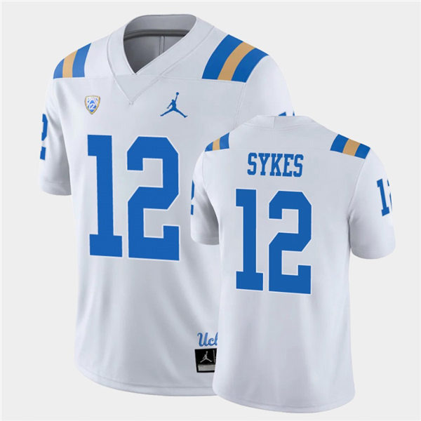 Mens UCLA Bruins #12 Matt Sykes 2021 Jordan White College Football Game Jersey