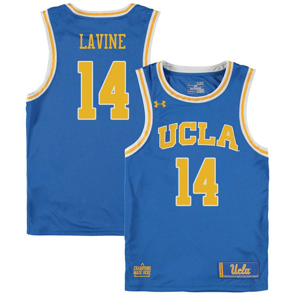 Mens UCLA Bruins #14 Zach LaVine Royal Under Armour College Basketball Jersey