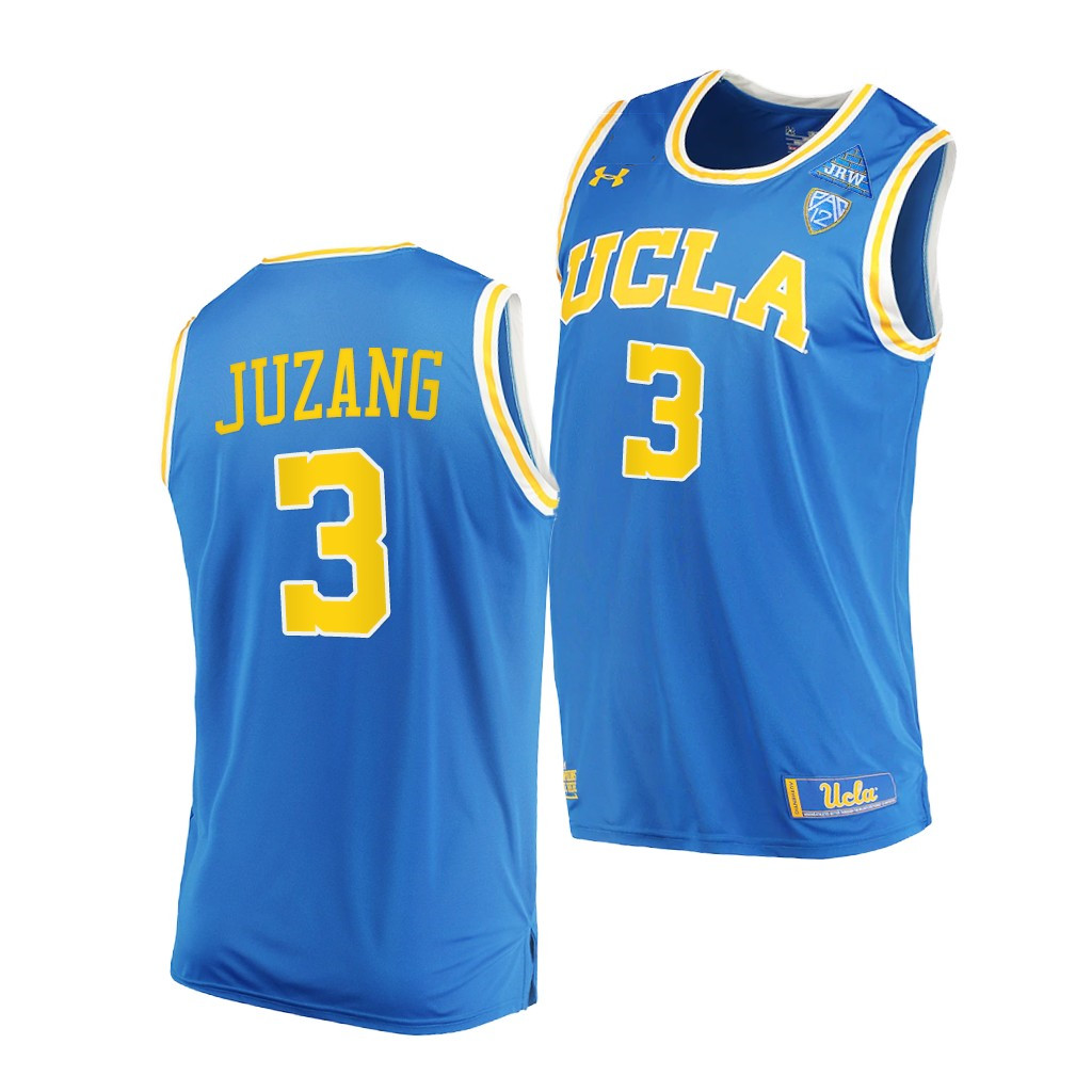 Mens UCLA Bruins #3 Johnny Juzang Under Armour Blue Basketball Jersey