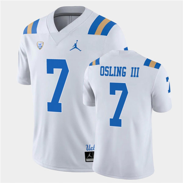 Mens UCLA Bruins #7 Mo Osling III 2021 Jordan White College Football Game Jersey