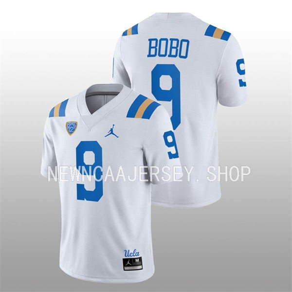 Mens UCLA Bruins #9 Jake Bobo White College Football 2022 Tony The Tiger Sun Bowl Game Jersey 