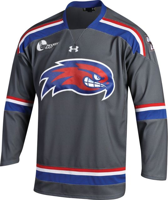 Mens UMass Lowell River Hawks Custom Charcoal with Team Logo Under Armour Retro Hockey Jersey 