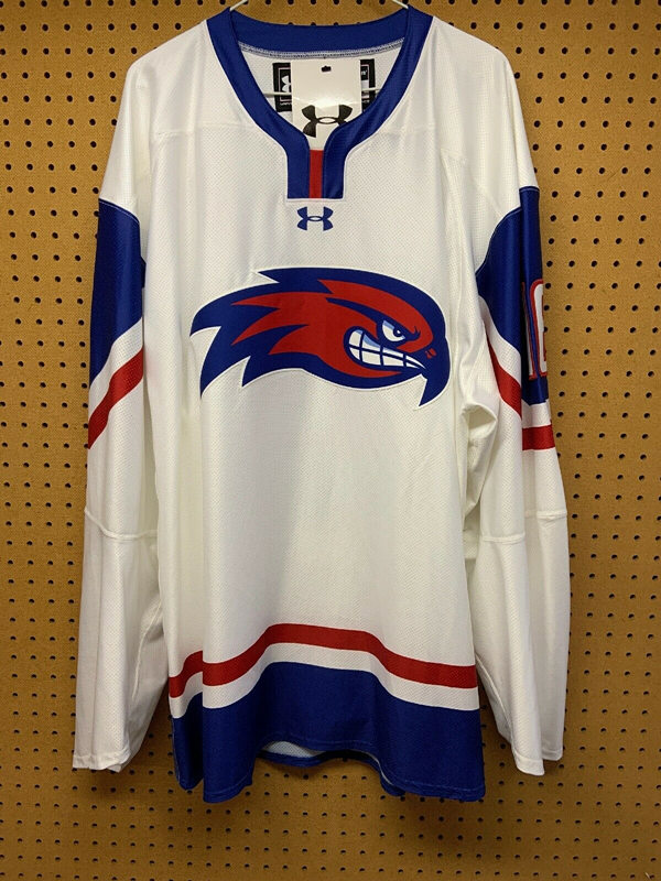 Mens UMass Lowell River Hawks Custom White with Team Logo Under Armour Retro Hockey Jersey 