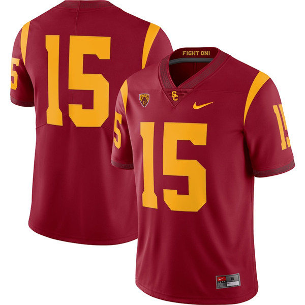 Mens USC Trojans #15 Drake London Nike Cardinal Without Name College Football Game Jersey