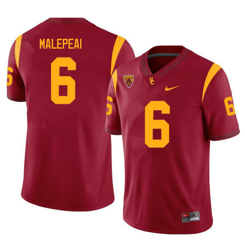 Mens USC Trojans #6 Vavae Malepeai Nike Cardinal Limited Football Performance Jersey