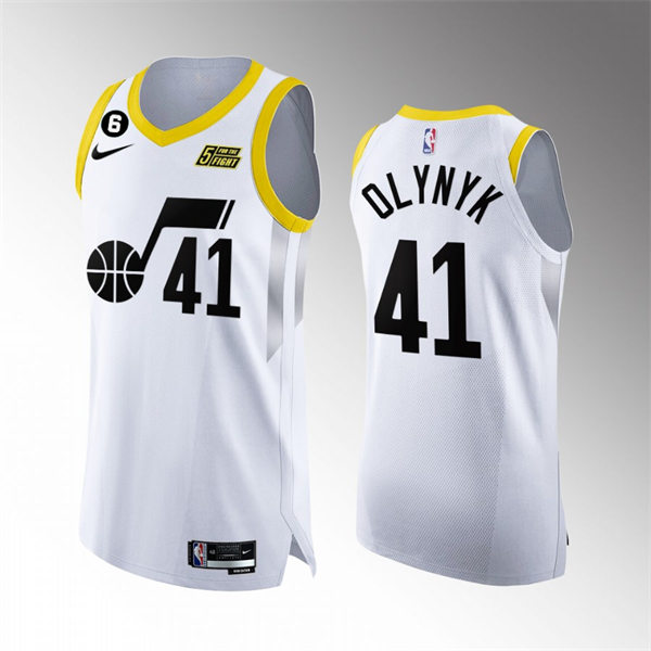 Mens Utah Jazz #41 Kelly Olynyk White 2022-23 Association Edition Jersey