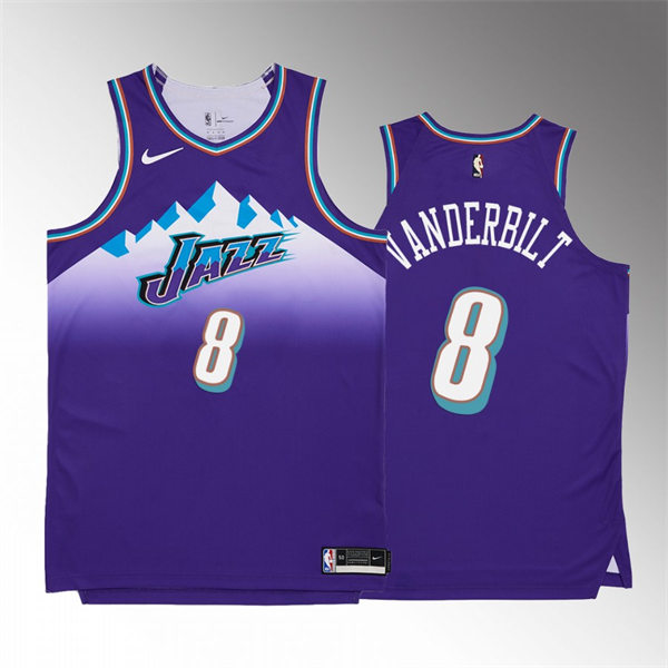 Mens Utah Jazz #8 Jarred Vanderbilt Purple Hardwood Classics Swingman Jersey