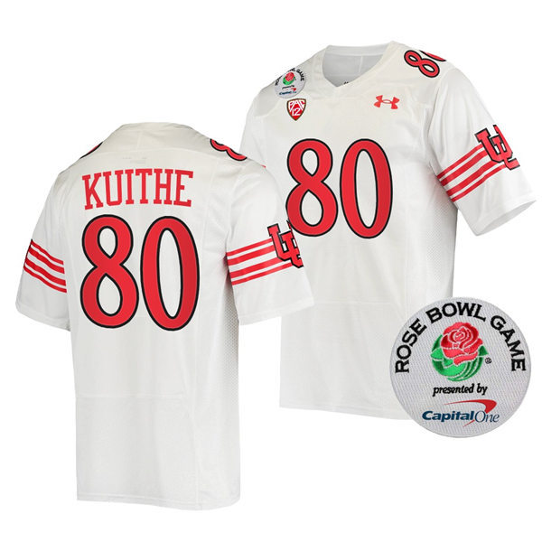 Mens Utah Utes #80 Brant Kuithe 2021 White Retro Throwback Football Jersey