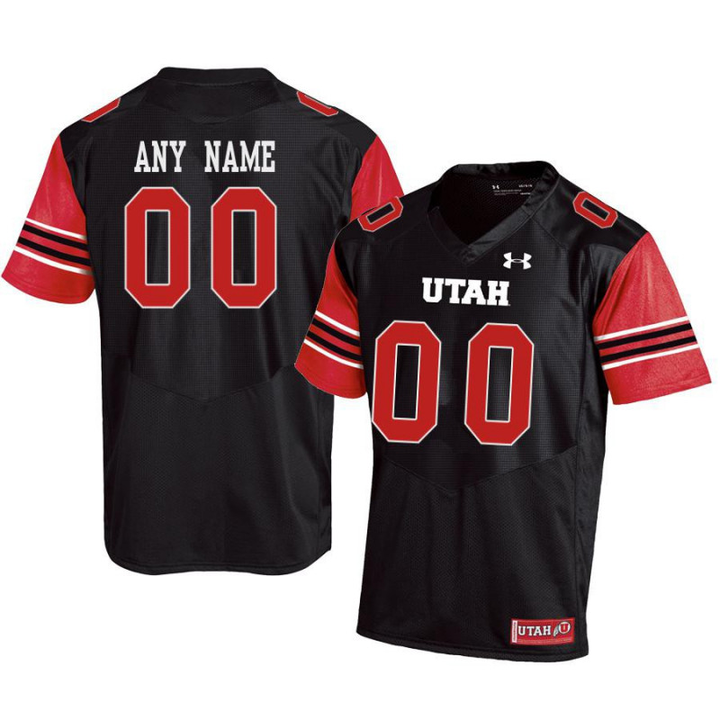 Mens Utah Utes Custom Steve Smith Sr. Alex Smith Paul Kruger Eric Weddle Under Armour Black stripe Sleeves Football Game Jersey 