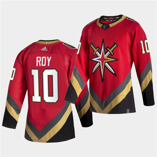 Mens Vegas Golden Knights #10 Nicolas Roy Adidas 2021 Red Reverse Retro Special Edition Jersey Stitched