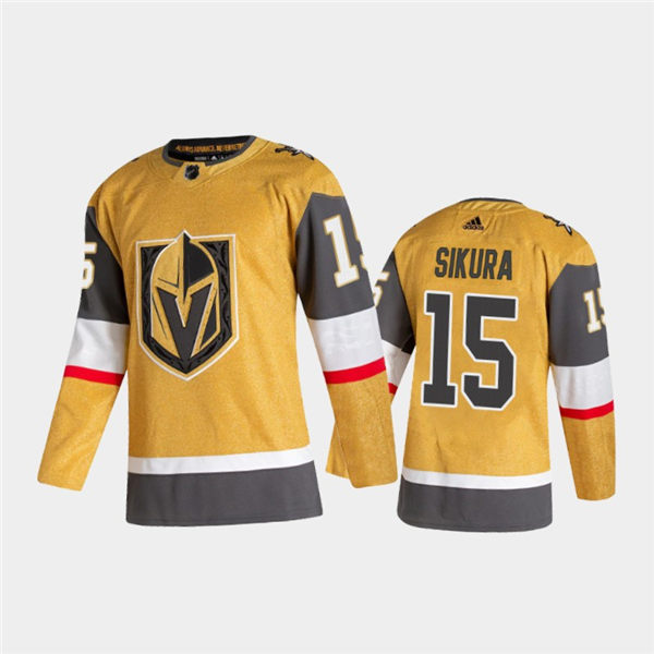 Mens Vegas Golden Knights #15 Dylan Sikura Stitched Adidas Alternate Gold Authentic Jersey Stitched
