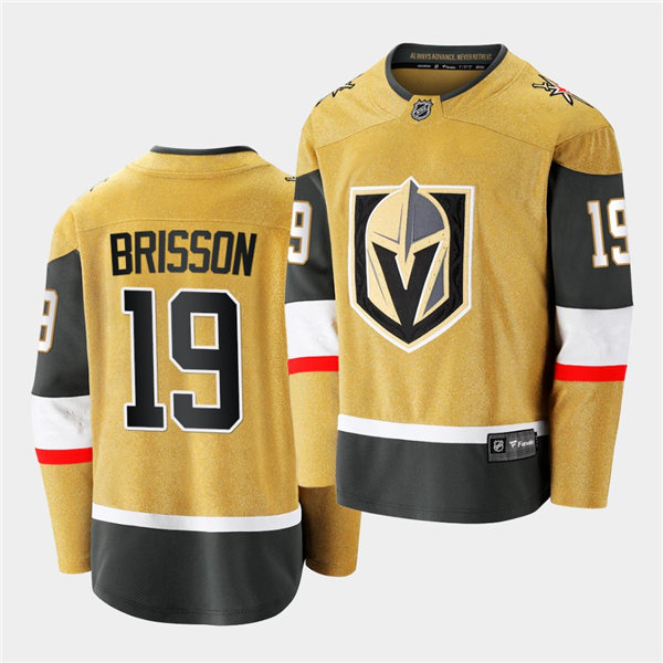 Mens Vegas Golden Knights #19 Brendan Brisson Stitched Adidas Alternate Gold Jersey Stitched
