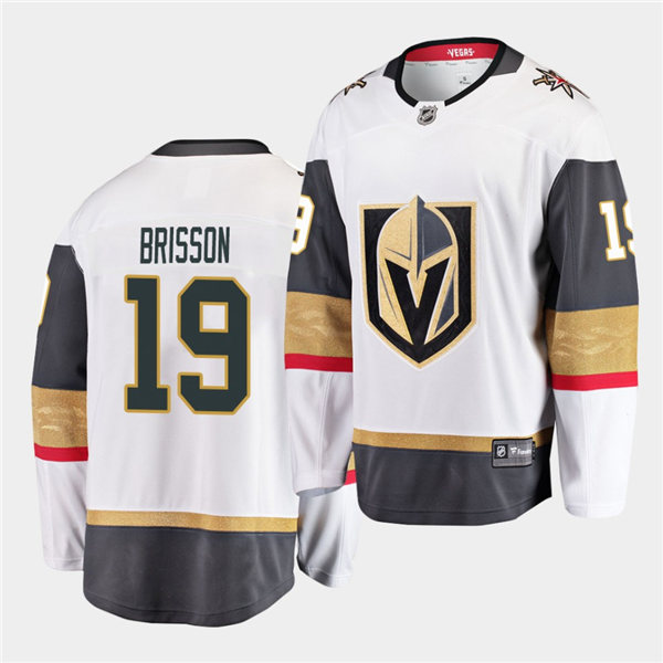 Mens Vegas Golden Knights #19 Brendan Brisson Stitched Adidas Away White Jersey Stitched