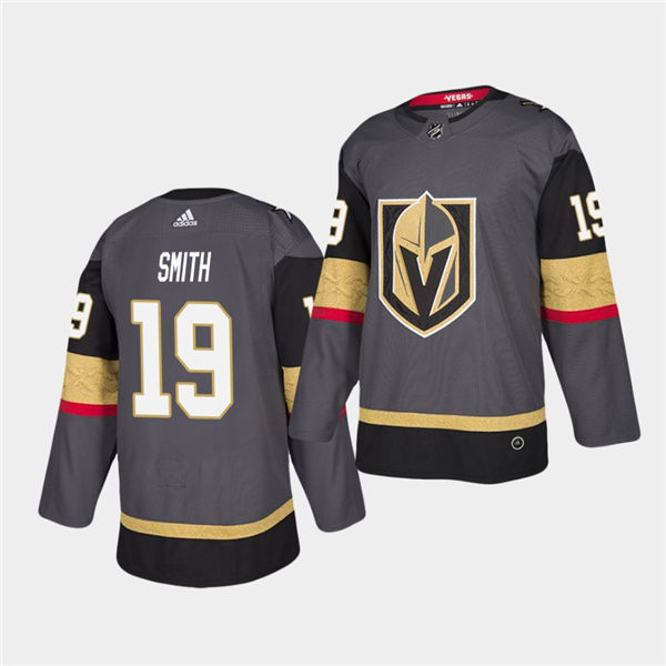 Mens Vegas Golden Knights #19 Reilly Smith Stitched Adidas Home Grey Jersey Stitched