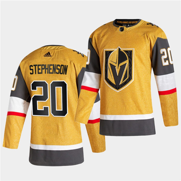 Mens Vegas Golden Knights #20 Chandler Stephenson Stitched Adidas Gold Alternate Authentic Jersey Stitched