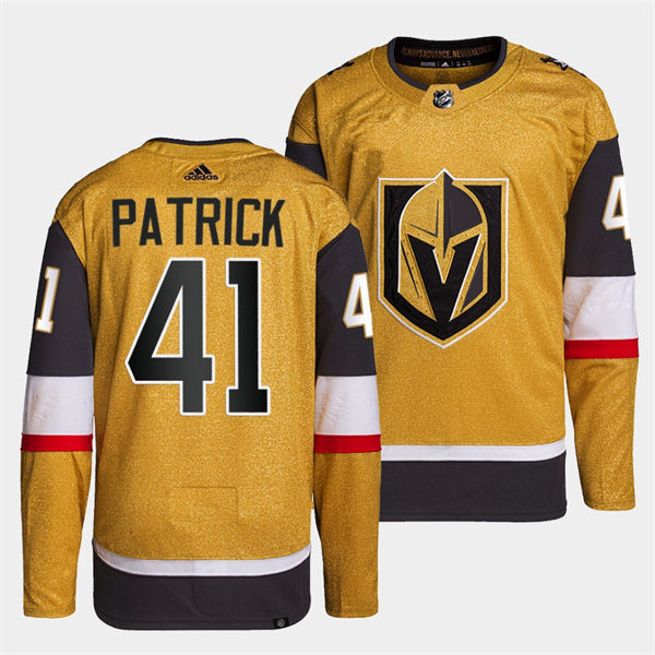 Mens Vegas Golden Knights #41 Nolan Patrick Adidas Gold Alternate Player Jersey Stitched