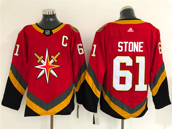 Mens Vegas Golden Knights #61 Mark Stone Adidas 2021 Red Season Reverse Retro Jersey Stitched