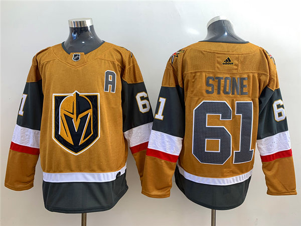 Mens Vegas Golden Knights #61 Mark Stone Gold Adidas Stiched NHL Jersey Stitched