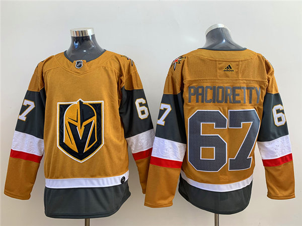 Mens Vegas Golden Knights #67 Max Pacioretty Gold Adidas Stiched NHL Jersey Stitched