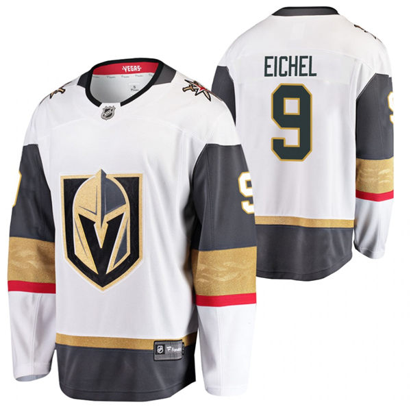 Mens Vegas Golden Knights #9 Jack Eichel Stitched Adidas Away White Jersey Stitched