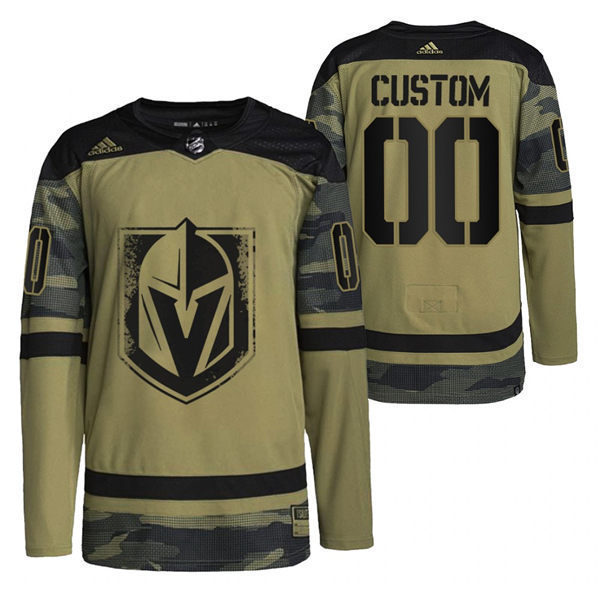 Mens Vegas Golden Knights Custom Camo Canadian Armed Force 2021 CAF Night Jersey Stitched