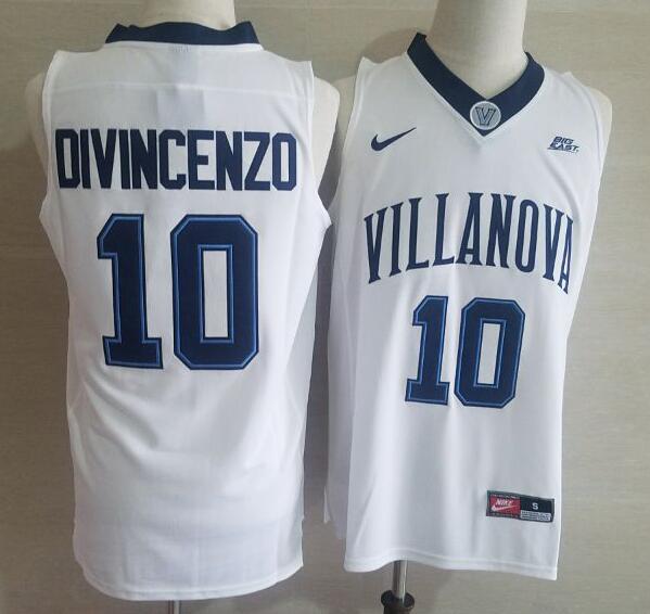 Mens Villanova Wildcats #10 Donte DiVincenzo Nike 2013-18 White Basketball Jersey