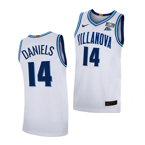 Mens Villanova Wildcats #14 Caleb Daniels Nike 2021-22 White College Basketball Game Jersey 