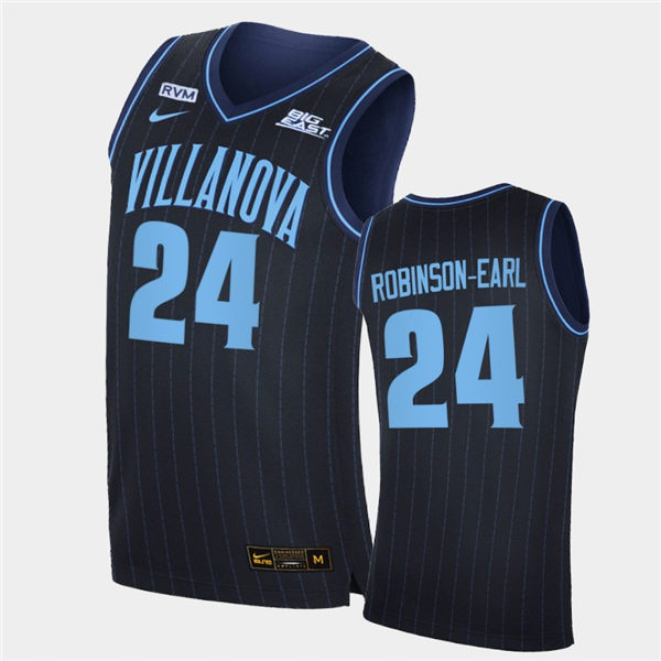 Mens Villanova Wildcats #24 Jeremiah Robinson-Earl Stitched Nike 2020 Navy College Basketball Jersey 