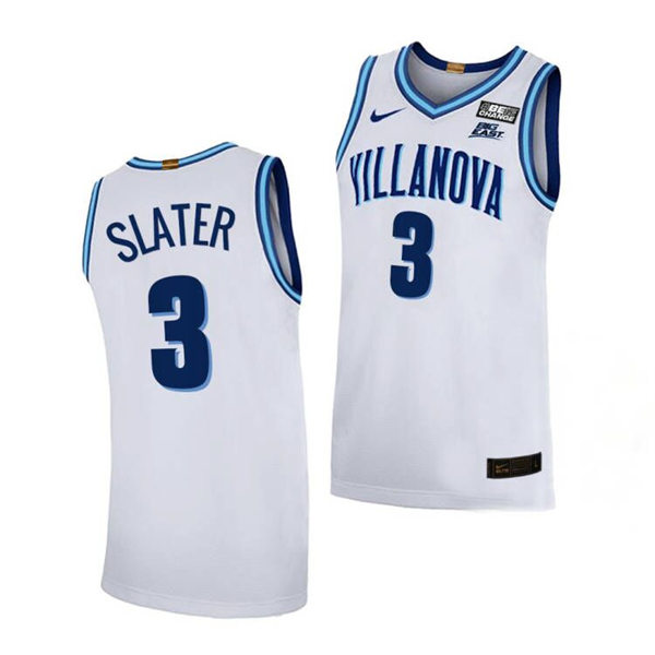 Mens Villanova Wildcats #3 Brandon Slater Nike 2021-22 White College Basketball Game Jersey 