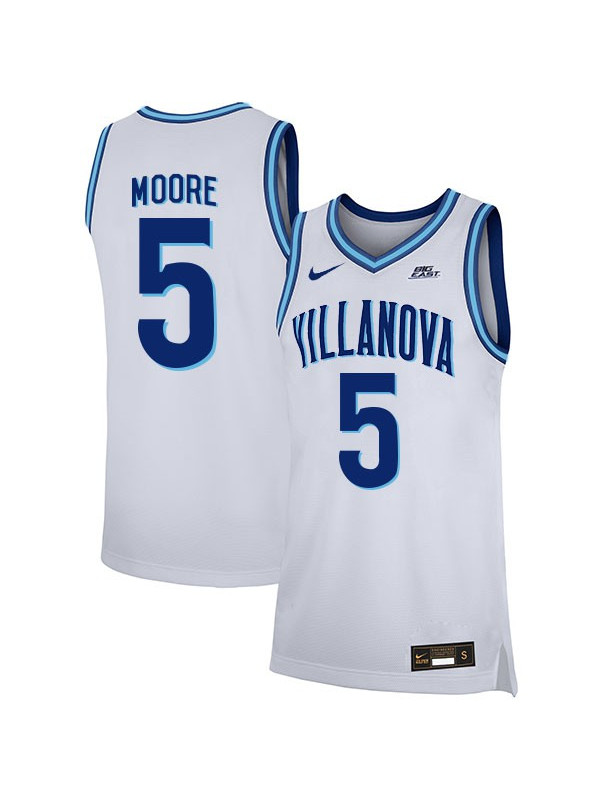 Mens Villanova Wildcats #5 Justin Moore Nike 2018 White Basketball Game Jersey