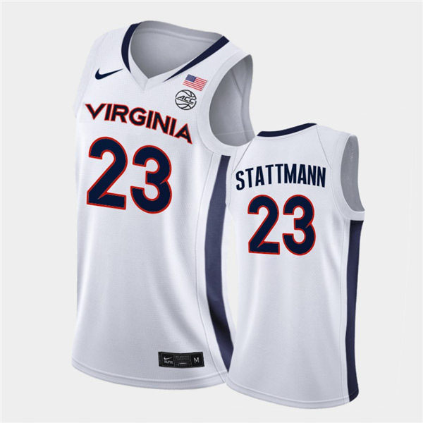 Mens Virginia Cavaliers #23 Kody Stattmann Nike 2020 White Unity College Basketball Game Jersey 
