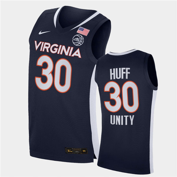 Mens Virginia Cavaliers #30 Jay Huff Nike 2020 Navy Unity Road College Basketball Game Jersey 
