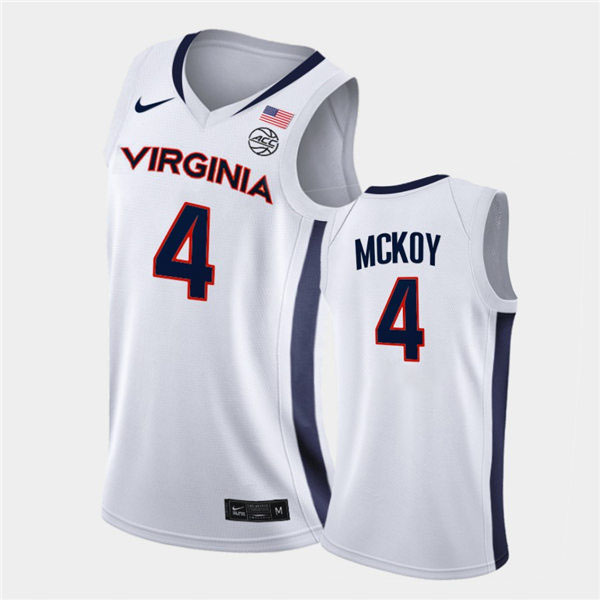 Mens Virginia Cavaliers #4 Justin McKoy Nike 2020 White Unity College Basketball Game Jersey 