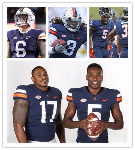 Mens Virginia Cavaliers Custom Shawn Moore Matt Schaub Bob Davis Tiki Barber John Papit Navy Nike Football Jersey 