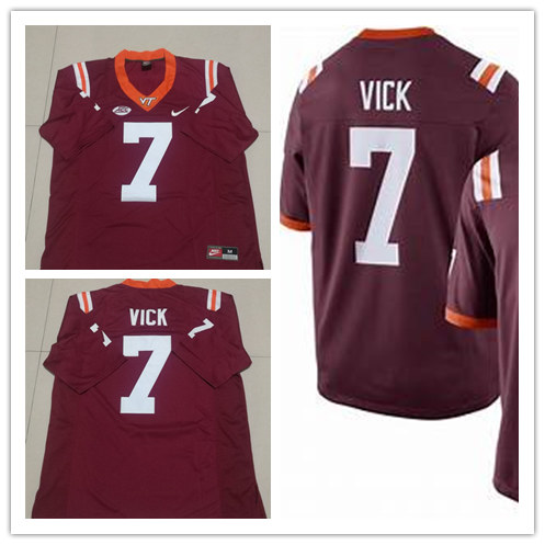 Mens Virginia Tech Hokies #7 Michael Vick Maroon Nike Football Performance Jersey 