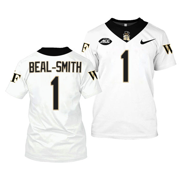 Mens Wake Forest Demon Deacons #1 Christian Beal-Smith College Football Game Jersey Nike White 