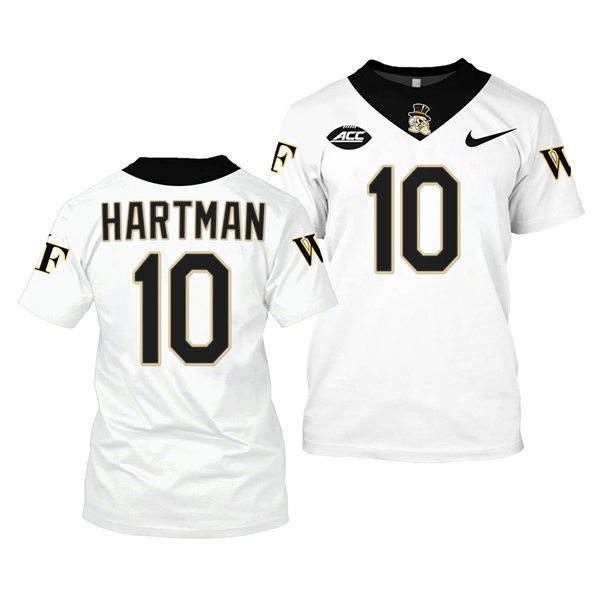 Mens Wake Forest Demon Deacons #10 Sam Hartman College Football Game Jersey Nike White 