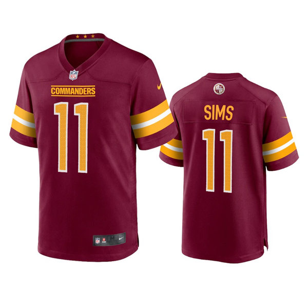 Mens Washington Commanders #11 Cam Sims Burgundy Team Color Vapor Limited Jersey