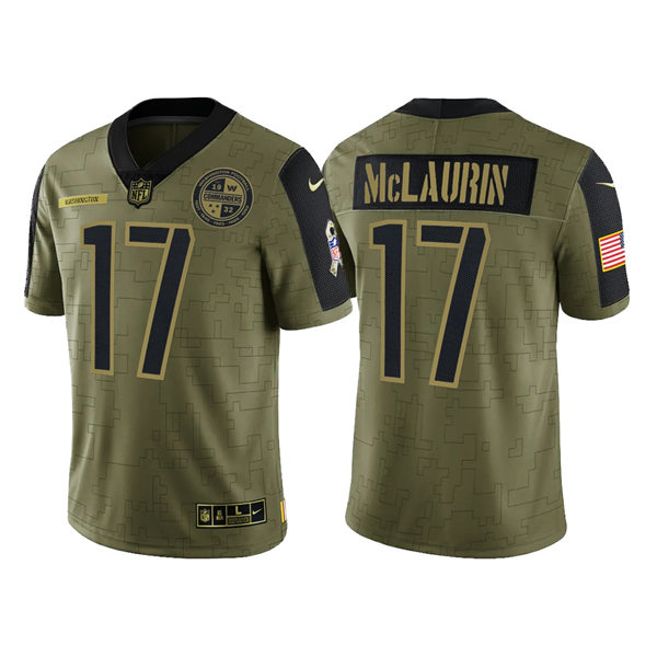 Mens Washington Commanders #17 Terry McLaurin Nike Olive 2021 Salute To Service Limited Player Jersey