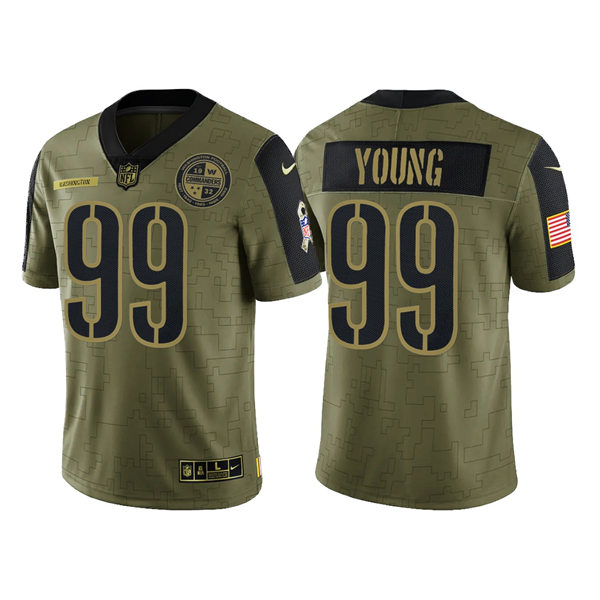 Mens Washington Commanders #99 Chase Young Nike Olive 2021 Salute To Service Limited Player Jersey
