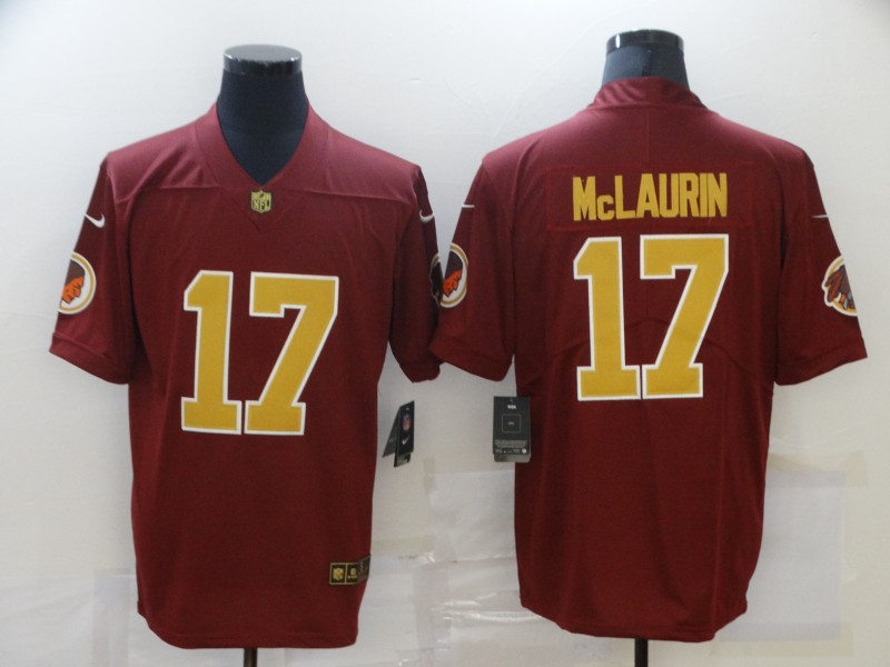 Mens Washington Football Team #17 Terry McLaurin Nike Burgundy Gold Alternate Vapor Limited Jersey