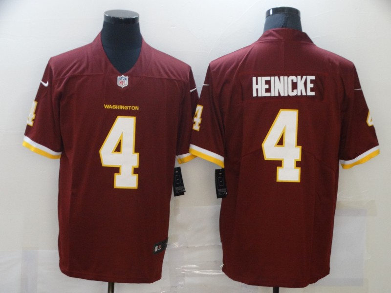 Mens Washington Football Team #4 Taylor Heinicke Nike Burgundy Game Football Jersey