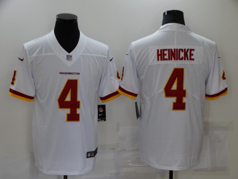Mens Washington Football Team #4 Taylor Heinicke Nike White Vapor Limited Jersey
