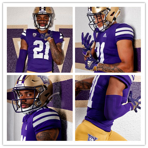 Mens Washington Huskies Custom Jacobe Covington Patrick O'Brien Myles Murao Daniel Heimuli Sean McGrew Adidas Retro 1991 Throwback Football Jersey 