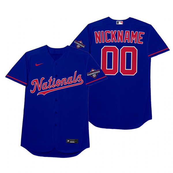 Mens Washington Nationals Custom Trea Turner Yan Gomes Juan Soto Stephen Strasburg Kyle Schwarber Nike Royal 2021 Weekend