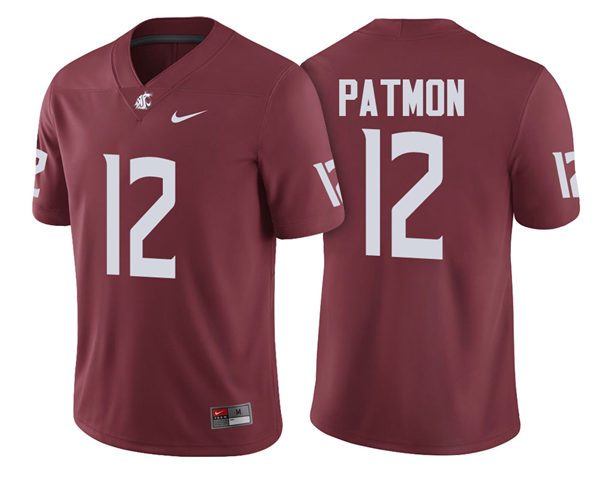 Mens Washington State Cougars #12 Dezmon Patmon Nike Crimson College Football Game Jersey 